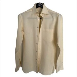 Kiton Mens Yellow Dress Shirt Size 40